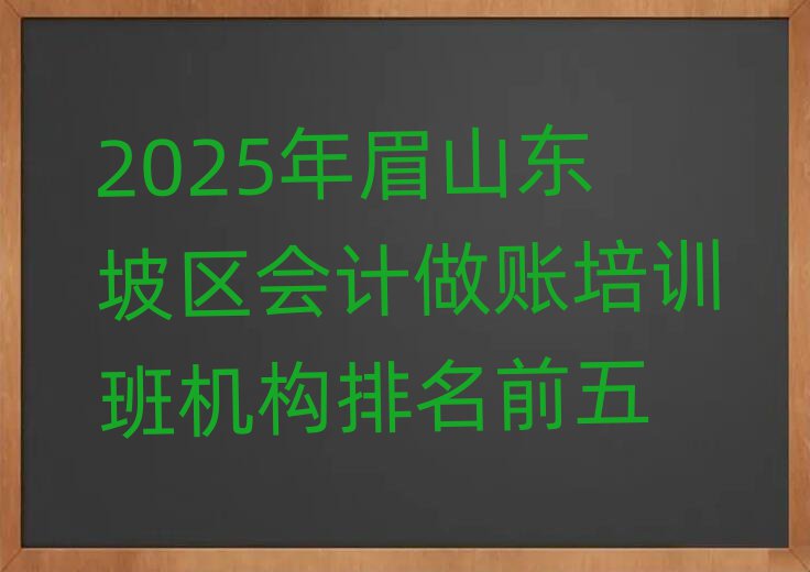2025年眉山東坡區(qū)會計做賬培訓班機構(gòu)排名前五
