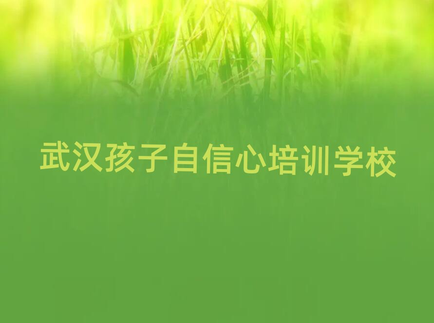 武漢哪個孩子自信心培訓(xùn)學(xué)校好