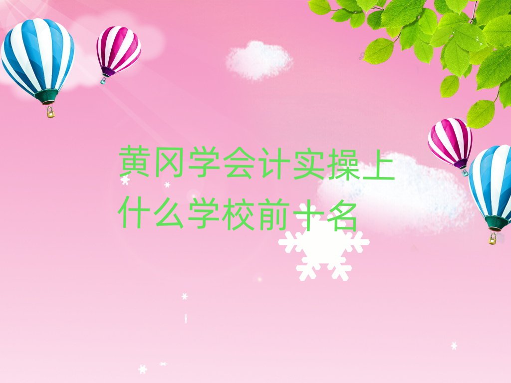 黃岡學會計實操上什么學校前十名
