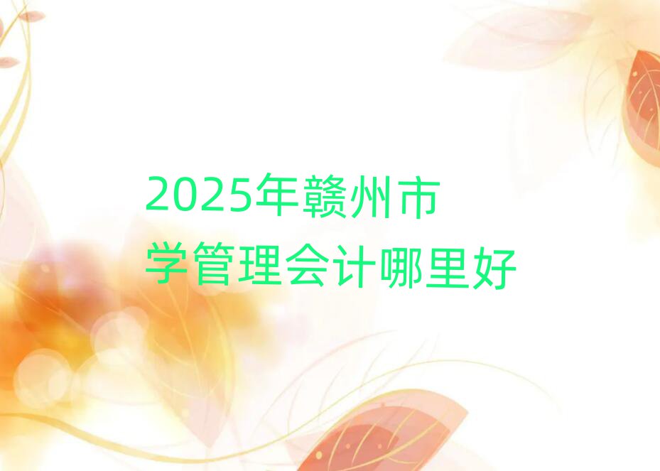 2025年贛州市學(xué)管理會(huì)計(jì)哪里好