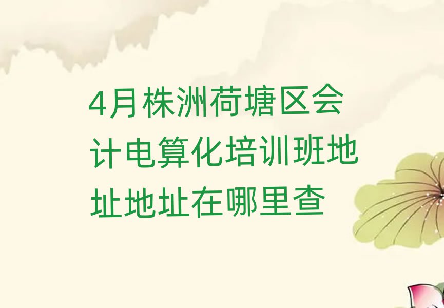 4月株洲荷塘區(qū)會計電算化培訓班地址地址在哪里查