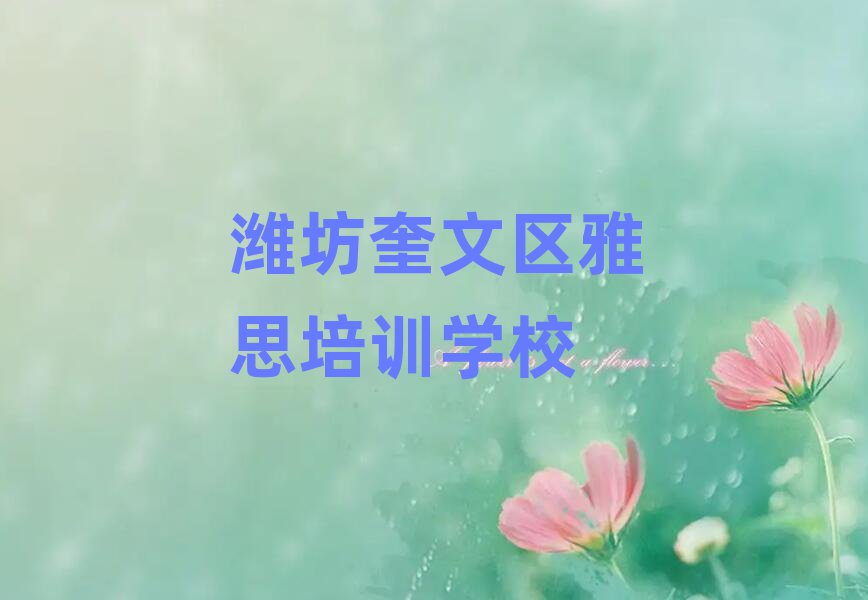 濰坊奎文區(qū)雅思培訓(xùn)學(xué)校