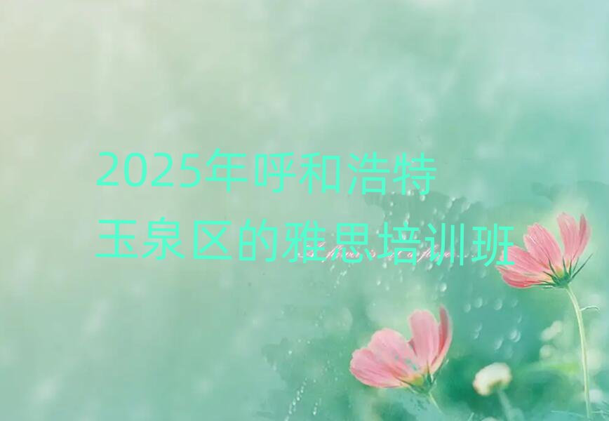 2025年呼和浩特玉泉區(qū)的雅思培訓(xùn)班