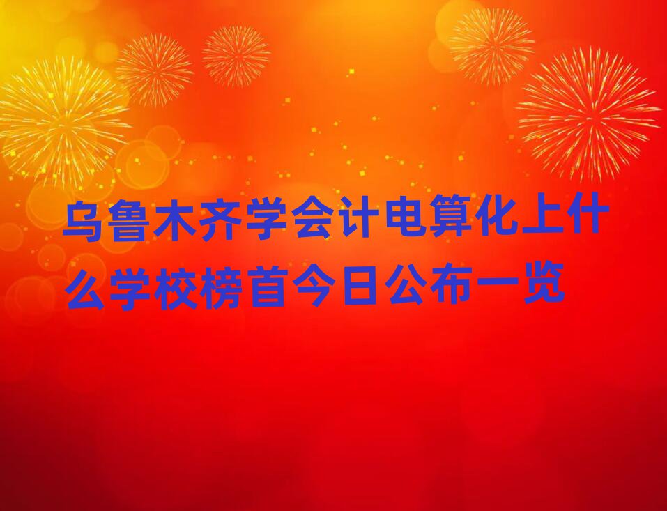 烏魯木齊學(xué)會計(jì)電算化上什么學(xué)校榜首今日公布一覽