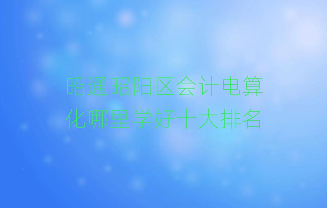 昭通昭陽(yáng)區(qū)會(huì)計(jì)電算化哪里學(xué)好十大排名
