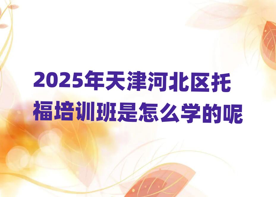 2025年天津河北區(qū)托福培訓(xùn)班是怎么學(xué)的呢