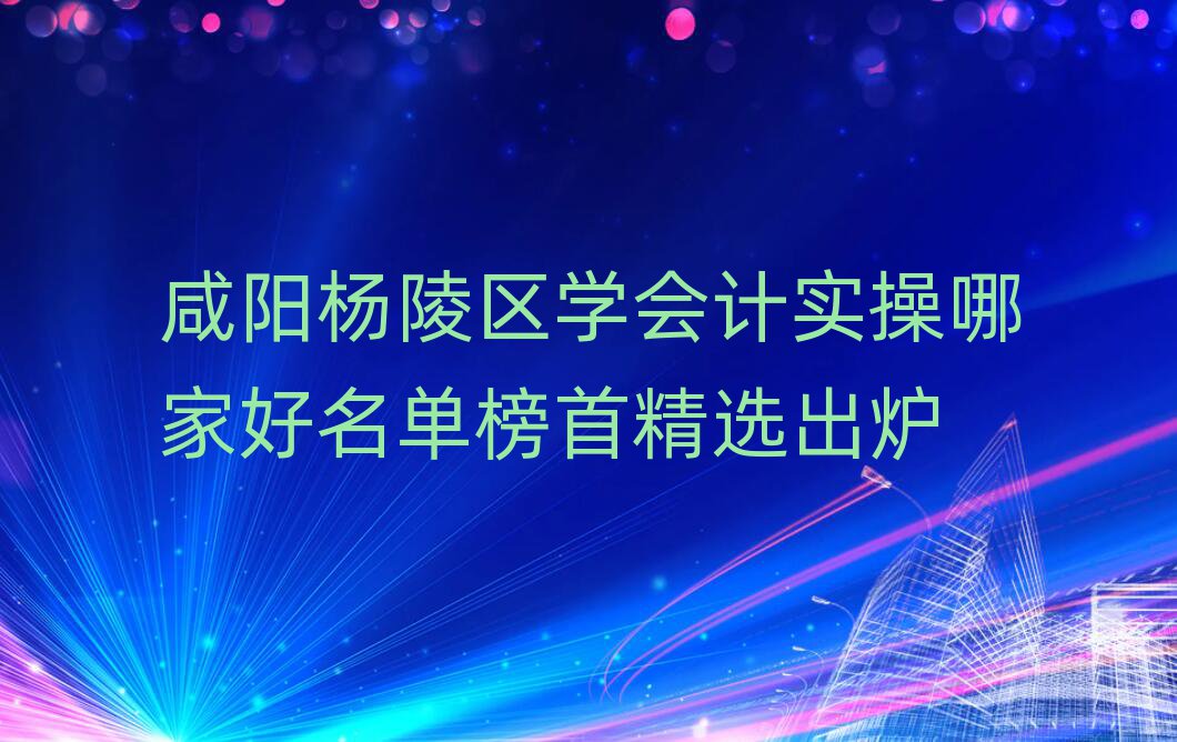 咸陽楊陵區(qū)學(xué)會(huì)計(jì)實(shí)操哪家好名單榜首精選出爐