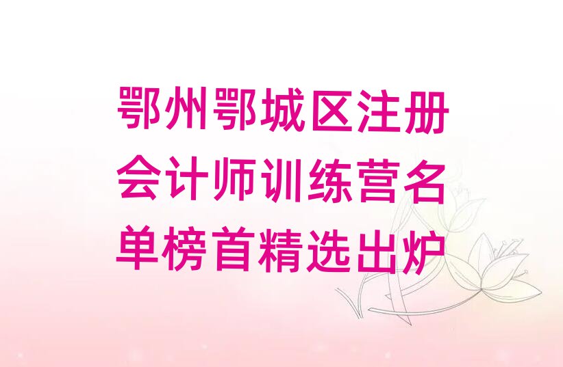 鄂州鄂城區(qū)注冊會計師訓(xùn)練營名單榜首精選出爐