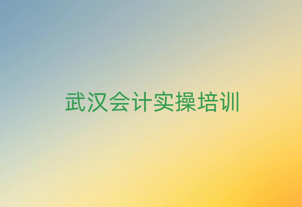 2025年武漢有沒有會計實操培訓班