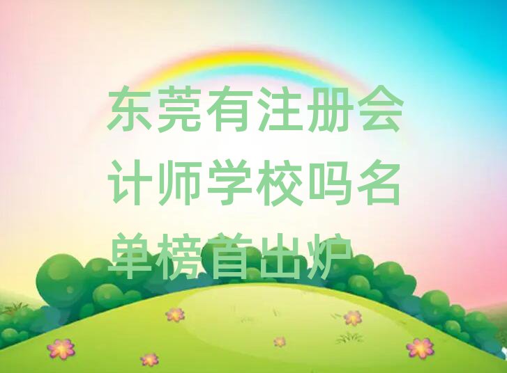 東莞有注冊(cè)會(huì)計(jì)師學(xué)校嗎名單榜首出爐