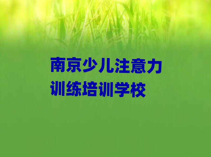 2025年南京在線少兒注意力訓(xùn)練培訓(xùn)精選名單出爐